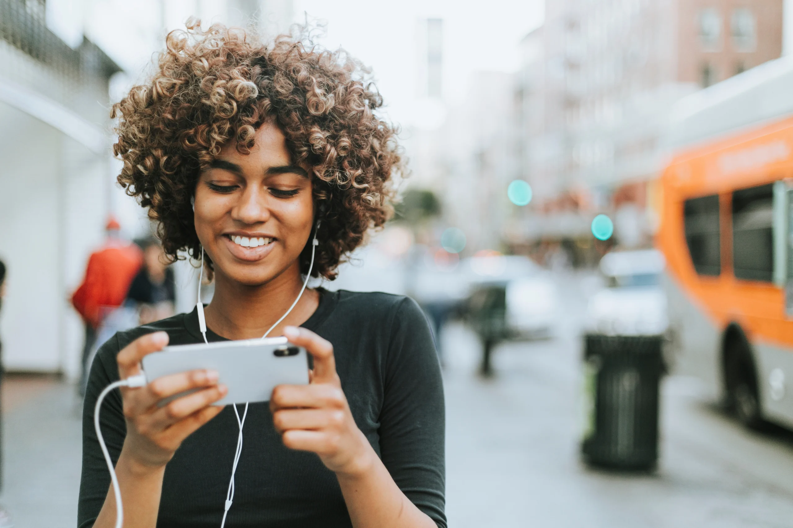 YouTube Woman Watching Video wtih Headphones